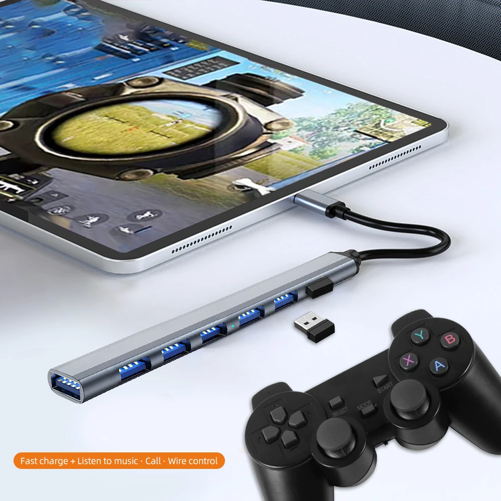 Alternative view of USB HUB USB 3.0 HUB USB 2.0 HUB USB C HUB Type C HUB Multi Splitter High Speed 5Gbps For PC Computer Multiport USB A HUB Port