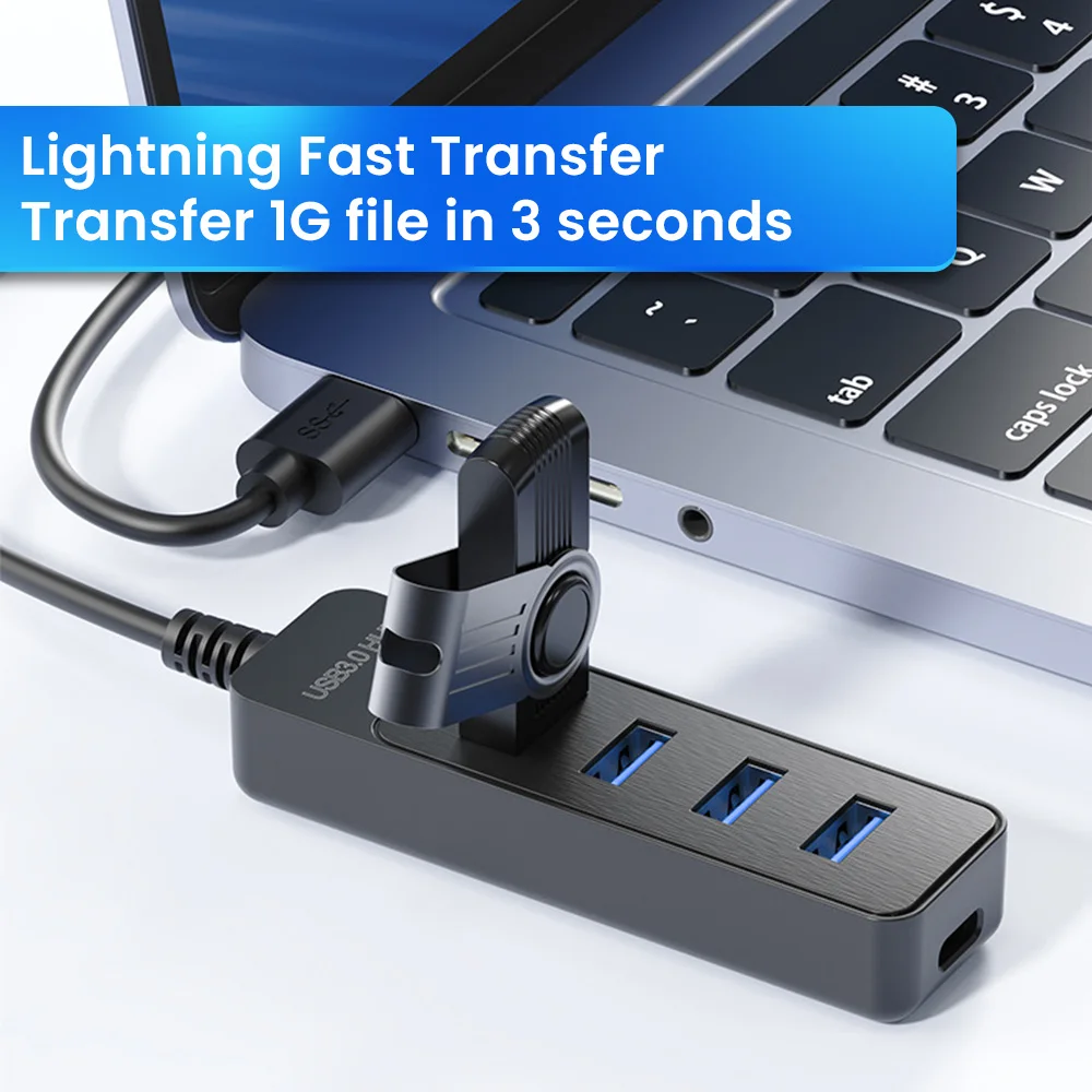 Alternative view of Elough 4 Ports USB HUB 3.0 High Speed Multi USB 3.0 Splitter Type c USB 2.0 Expander Power Adapter For PC Computer