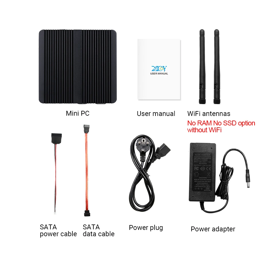 Intel Celeron Fanless Industrial IoT Mini PC J6412 J4125 J1900 2x COM RS232 RS485 2x Gigabit Ethernet Support WiFi 3G 4G SIM