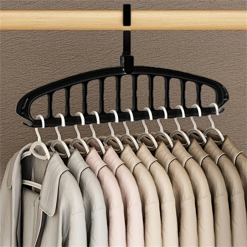 Alternative view of New 1PC Clothes Hanger Closet Organizer Space Saving Hanger Multi-port Clothing Rack Plastic Scarf Storage Hangers For Clothes