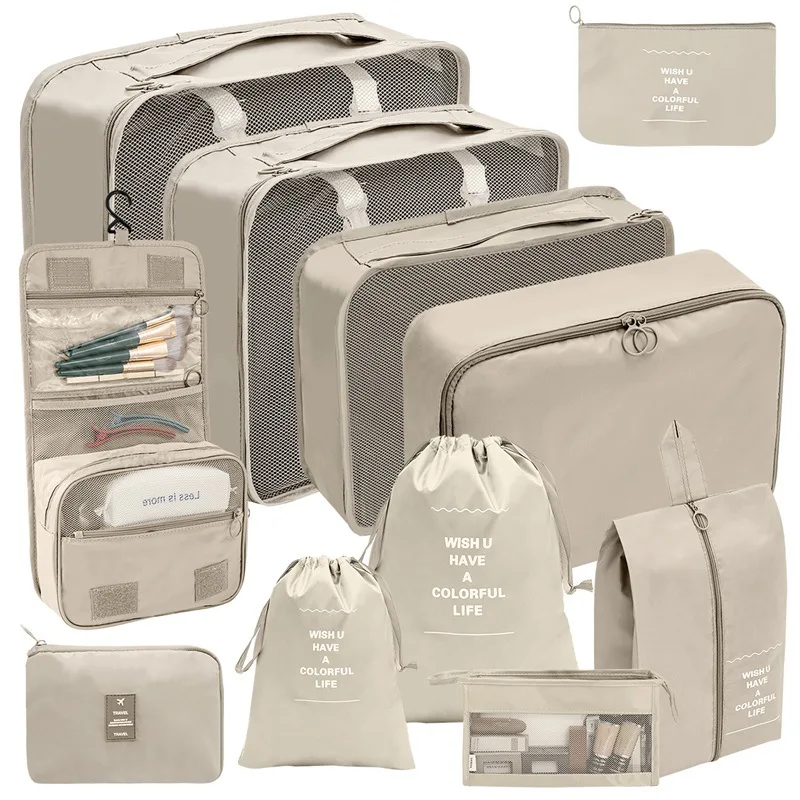 Alternative view of 7/8/9/10 Pcs Set Travel Organizer Storage Bags Suitcase Packing Cubes Set Cases Portable Luggage Clothes Shoe Tidy Pouch Folding