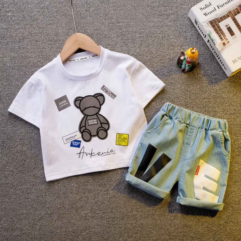Alternative view of Cotton Fashion baby boys Clothing sets Korean Version Little kids Short sleeves Clothes Suits summer