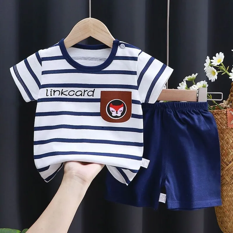 Alternative view of Casual Fashion Tshirt+Shorts 2 Piece/Set For Boys Child Crewneck Tops Hot Selling Summer Clothes Baby Short Sleeve Tracksuits