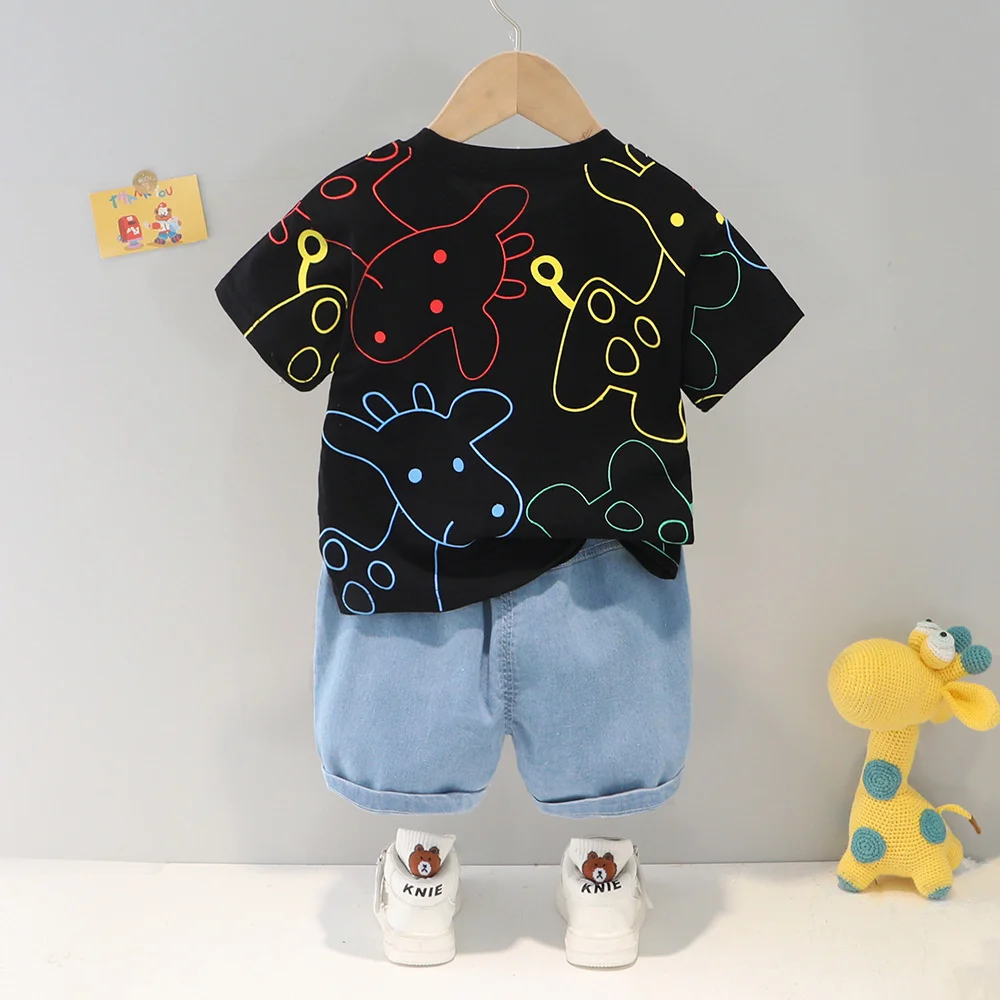 New Summer Baby Girls Clothes Suit Children Boys Fashion Cartoon T-Shirt Shorts 2Pcs/Sets Toddler Casual Costume Kids Tracksuits