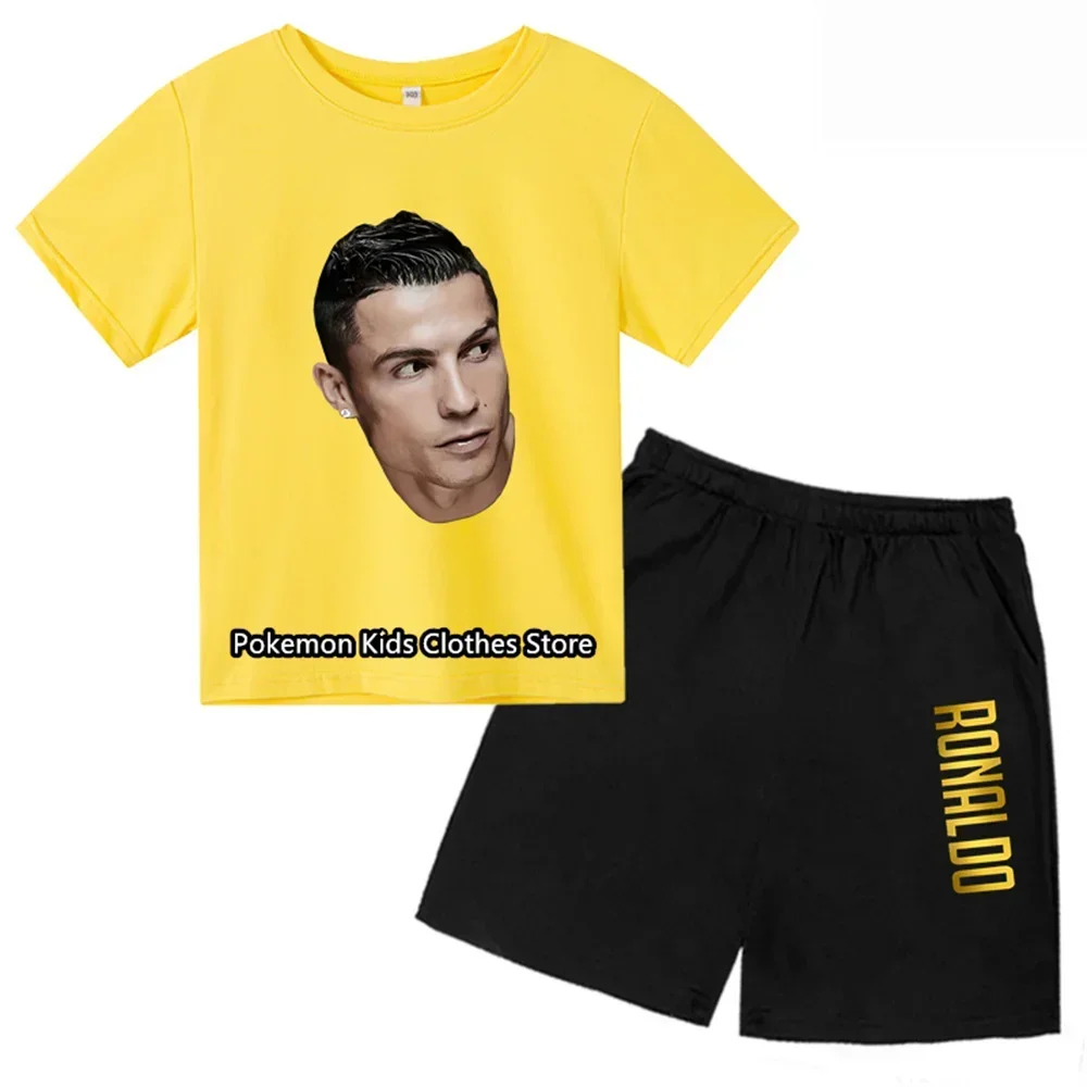 Alternative view of Ronaldo Tshirt Set Kids Summer Children Clothing Baby Boy Clothes Children Sports Short Sleeve Fashion Ronaldo Jersey for Kids