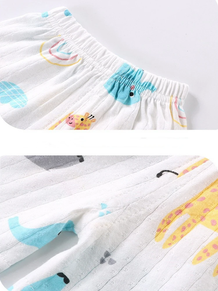0-4 Years Kids Baby Vest+Shorts 2-Piece Clothing Set Boys Girls Cartoon Unicorn Giraffe Cotton Pajamas Summer Sports Casual Suit