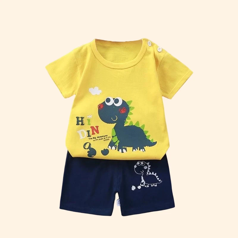 Alternative view of Fashion Kids Clothes Boys Girls Sets Top Shorts 2PCS 100% Cotton Soft Summer Children Baby Cloths T-shirt Shorts Toddler Suit