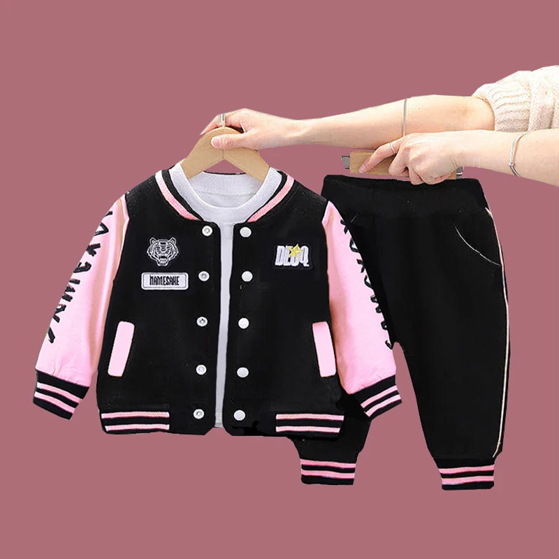 Alternative view of 1-5 Year Baby Boy Clothing Set Spring Autumn Cartoon Tiger Baseball Coat Pants 2Pc Children Sport Suit Toddler Kid Casual Outfit