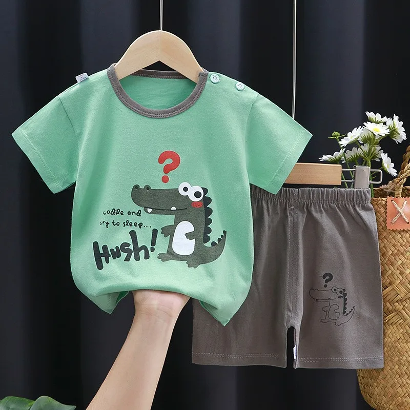 Alternative view of Cartoon Tees Loose Shorts 2 Piece Set New Toddler Print TShirt Tracksuits Kids Boys Fashion Casual Sports Clothing Outer Wear
