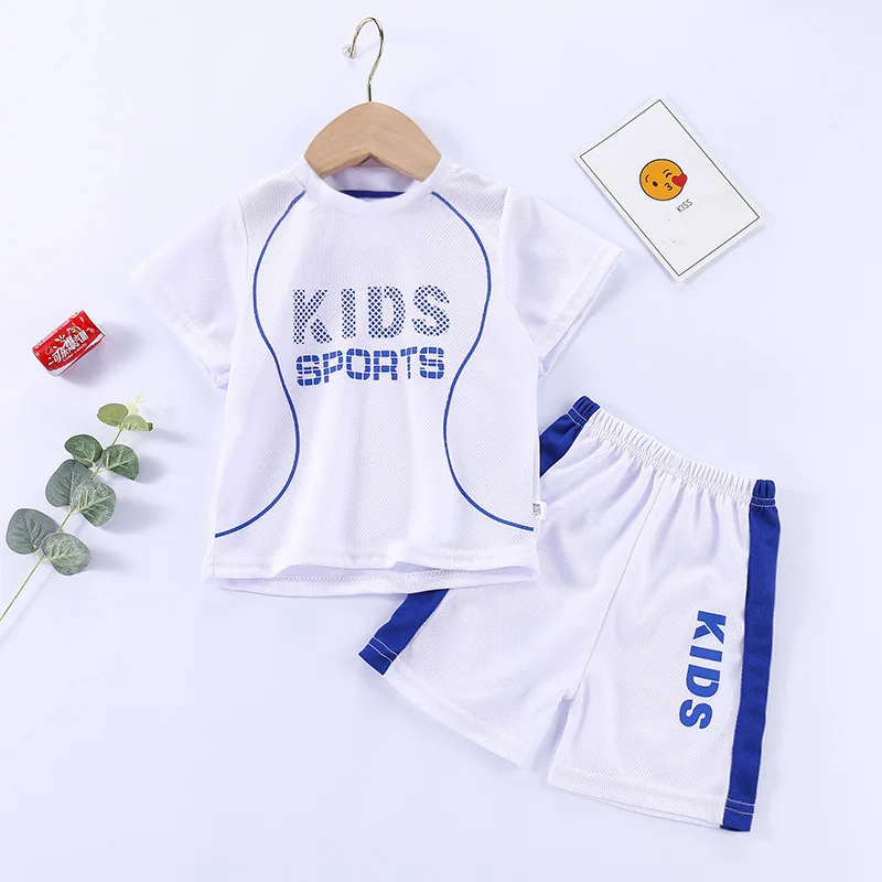 Alternative view of Sports Casual Clothing Suits For Boys Children Summer Solid Color Tops Shorts Two Piece Set Kids New Fashion Loose Tracksuits