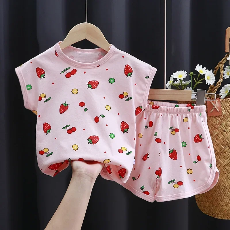 Cotton Baby Sets Leisure Sports Boy T-shirt + Shorts Sets Toddler Clothing Baby Boy Clothes  Summer New Kids Casual Pajamas