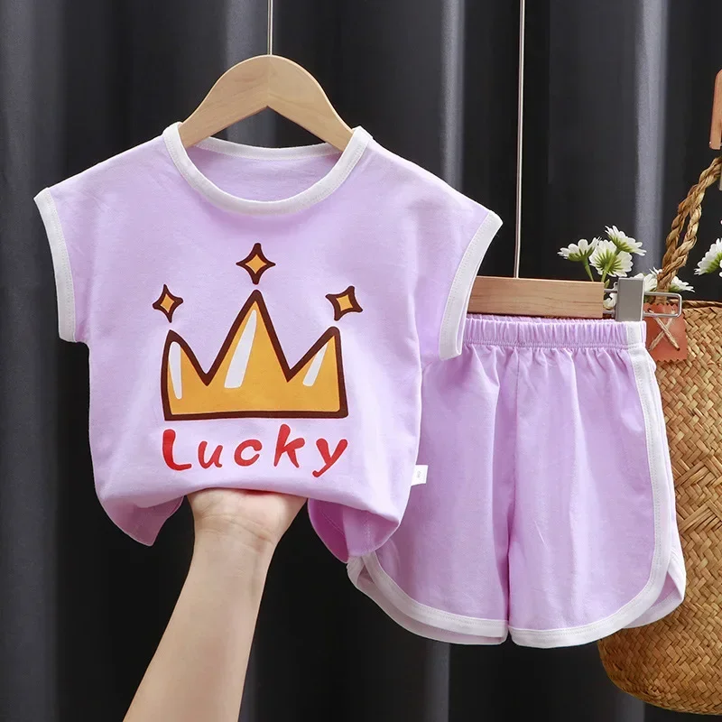 Cotton Baby Sets Leisure Sports Boy T-shirt + Shorts Sets Toddler Clothing Baby Boy Clothes  Summer New Kids Casual Pajamas