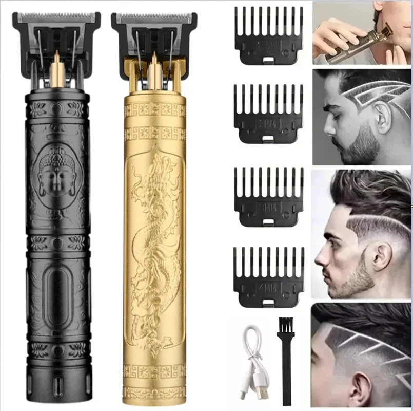 Alternative view of Electric Vintage Shaver Barber Cordless Hair Cutting Machine USB Charging Hair Trimmer Portable Hair Clipper Suitable For Men