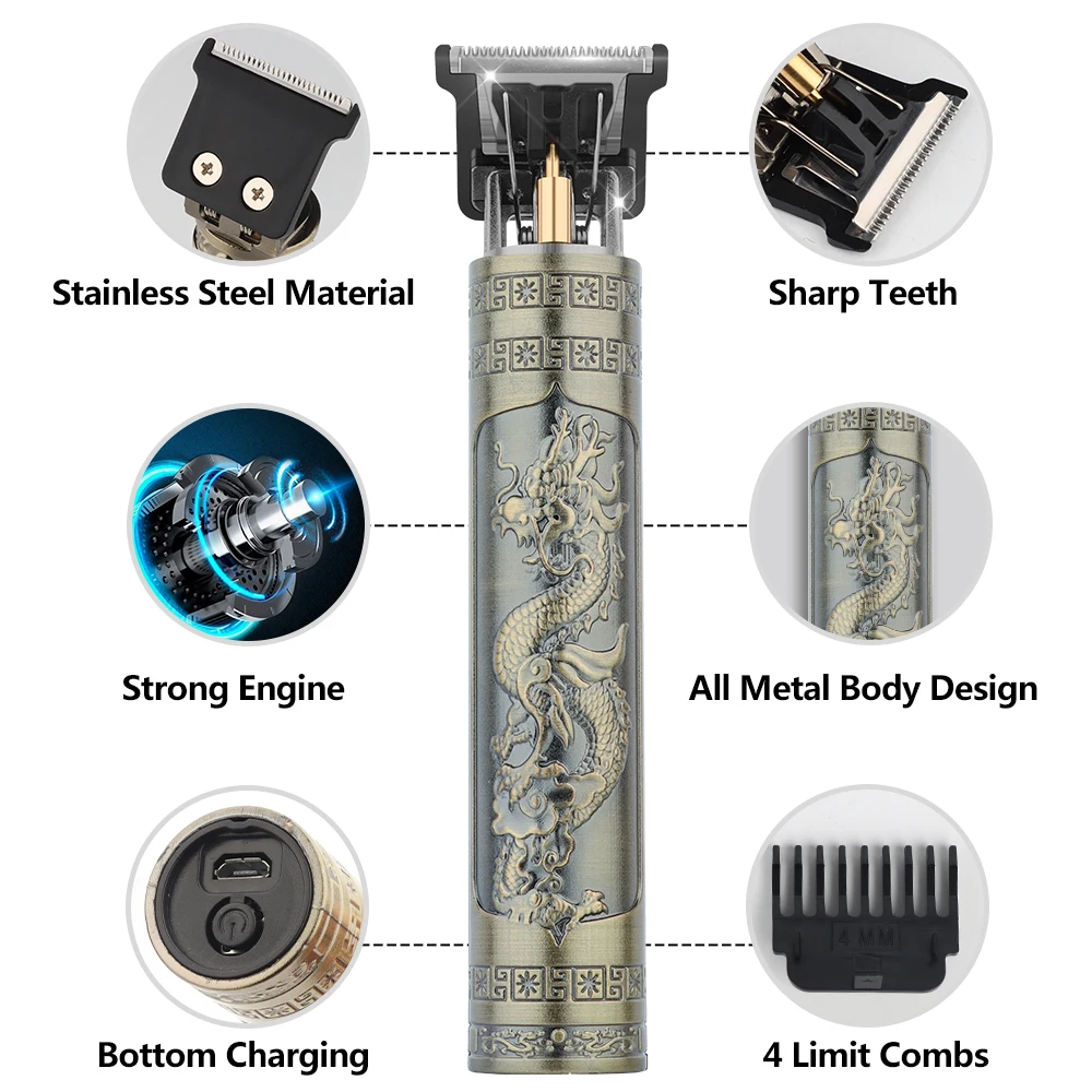 Professional Hair Trimmer Wireless Electric Hair Clipper Beard Shaver Men Hair Cutting Machine Barber For Men Haircut Style