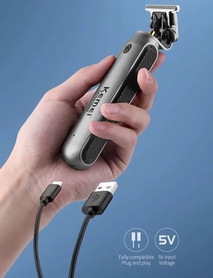 KEMEI Professional Electric Hair Trimmer for Men, Cordless Beard and Hair Clipper, Hair Cutter Machine, Rechargeable Set,Km-1757