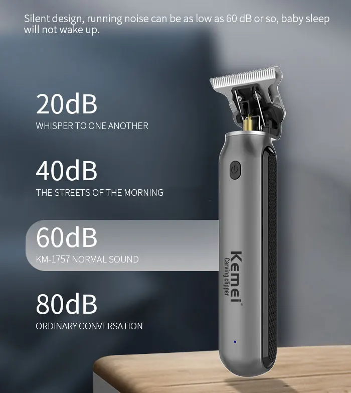 KEMEI Professional Electric Hair Trimmer for Men, Cordless Beard and Hair Clipper, Hair Cutter Machine, Rechargeable Set,Km-1757