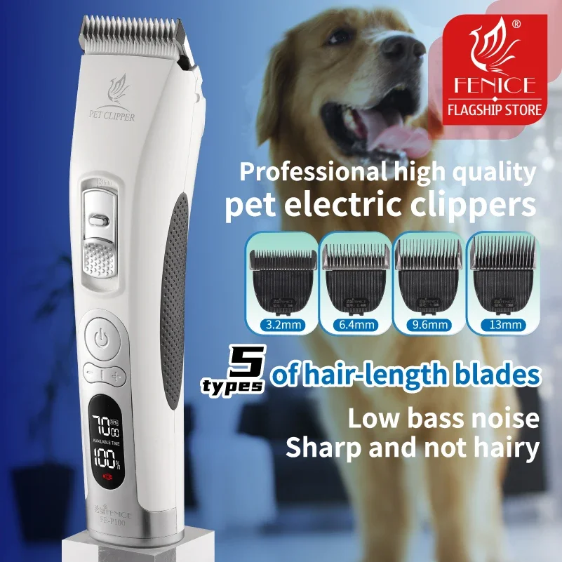 Alternative view of Fenice Clipper Dogs Professional LCD Screen Pet Cat Clippers Electrical Grooming Trimmer and Blade Rechargeable Haircut Machine