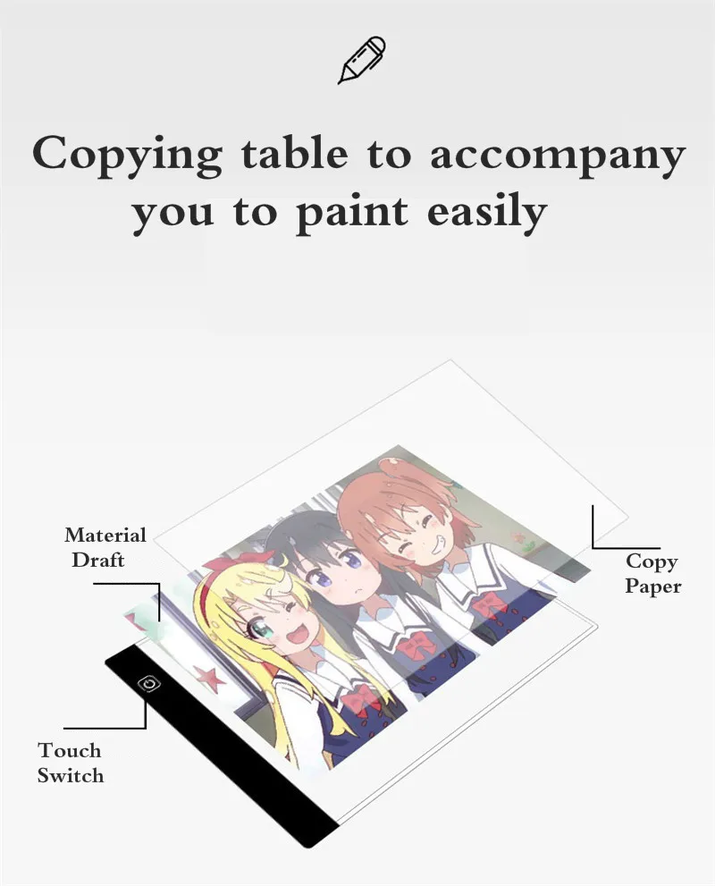 A4 A5 LED Drawing Tablet Three Level Digital Graphics Pad Light Pad Copy Board Electronic Art Graphic Painting Writing Table