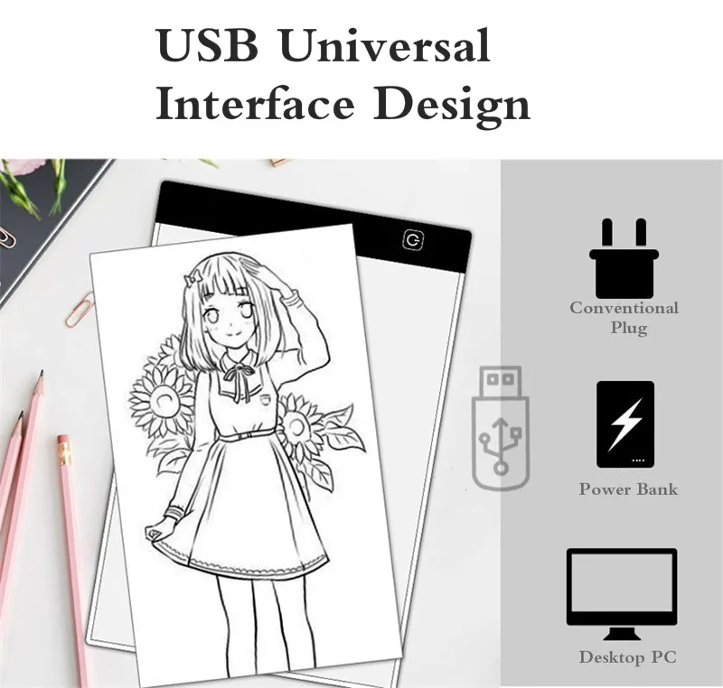 A4 A5 LED Drawing Tablet Three Level Digital Graphics Pad Light Pad Copy Board Electronic Art Graphic Painting Writing Table
