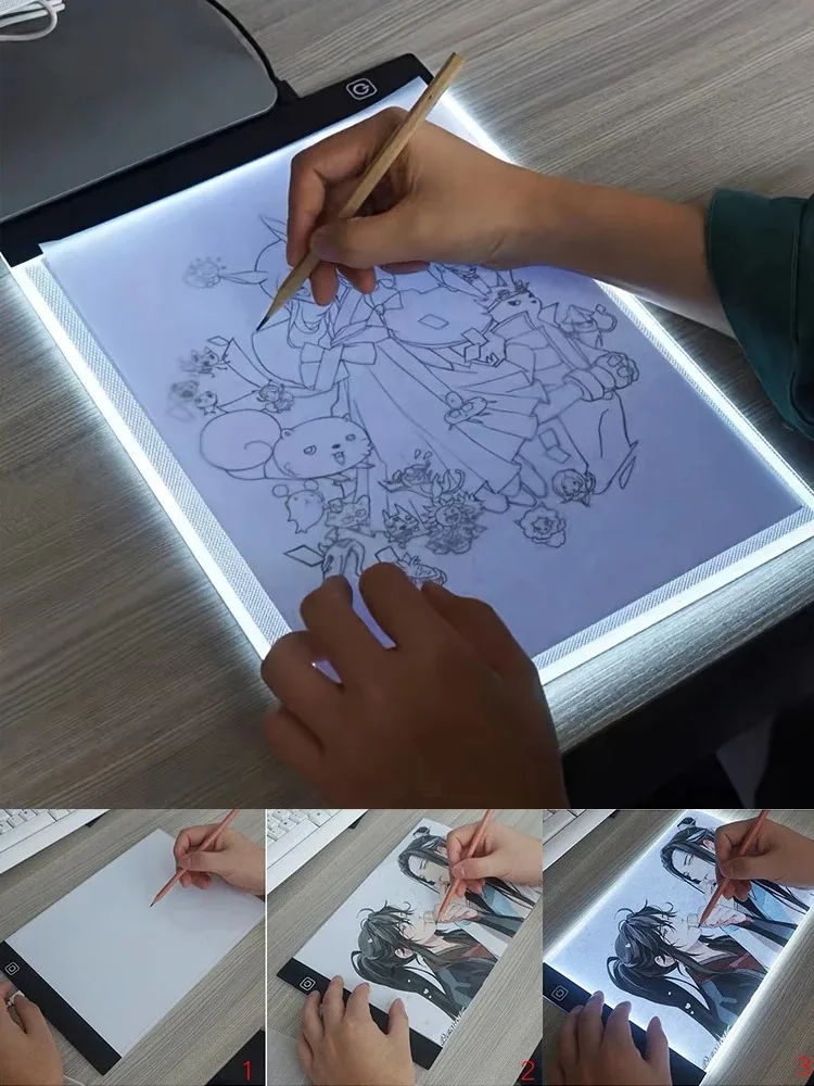 A4 A5 LED Drawing Tablet Three Level Digital Graphics Pad Light Pad Copy Board Electronic Art Graphic Painting Writing Table