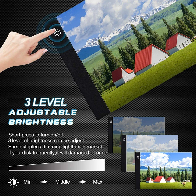 A4 A5 LED Drawing Tablet Three Level Digital Graphics Pad Light Pad Copy Board Electronic Art Graphic Painting Writing Table
