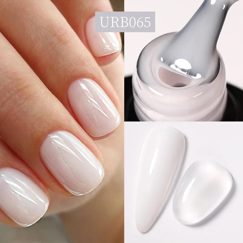 Alternative view of UR SUGAR 7ml Nude Crystal Rubber Base Gel Natural Color Semi Permanent Soak off UV LED Gel Nail Art Varnish