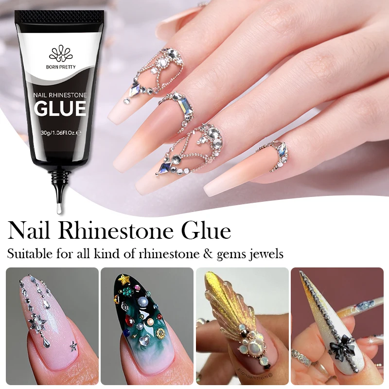 Alternative view of BORN PRETTY Nail Rhinestone Glue 30ML Super Strong Gel Nail Glue for Nail Charm 3D Nails Bling Gel for Decoration Nails Gems