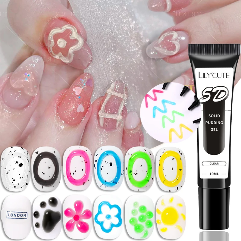 LILYCUTE 5D Solid Pudding Emboss Liner Gel Nail Polish Korean-style Painting Texture Modeling Stereoscopic Shaping Nail Art Gel LILYCUTE 5D Solid Pudding Emboss Liner Gel Nail Polish Korean-style Painting Texture Modeling Stereoscopic Shaping Nail Art Gel