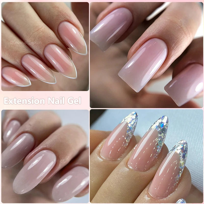 Alternative view of LILYCUTE 15ml Nude Clear White Quick Extension Gel Nail Polish Acrylic Crystal French Finger Prolong Semi Permanent Nail Art Gel