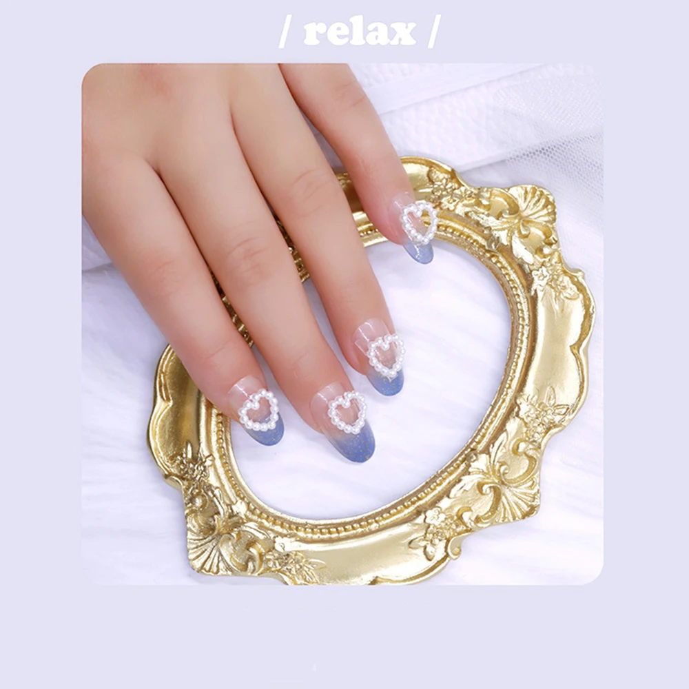 Alternative view of 20pcs White Charm Pearl  3D Nail Art Decorations Heart-shaped  Design Jewelry Fashion Manicure Accessories