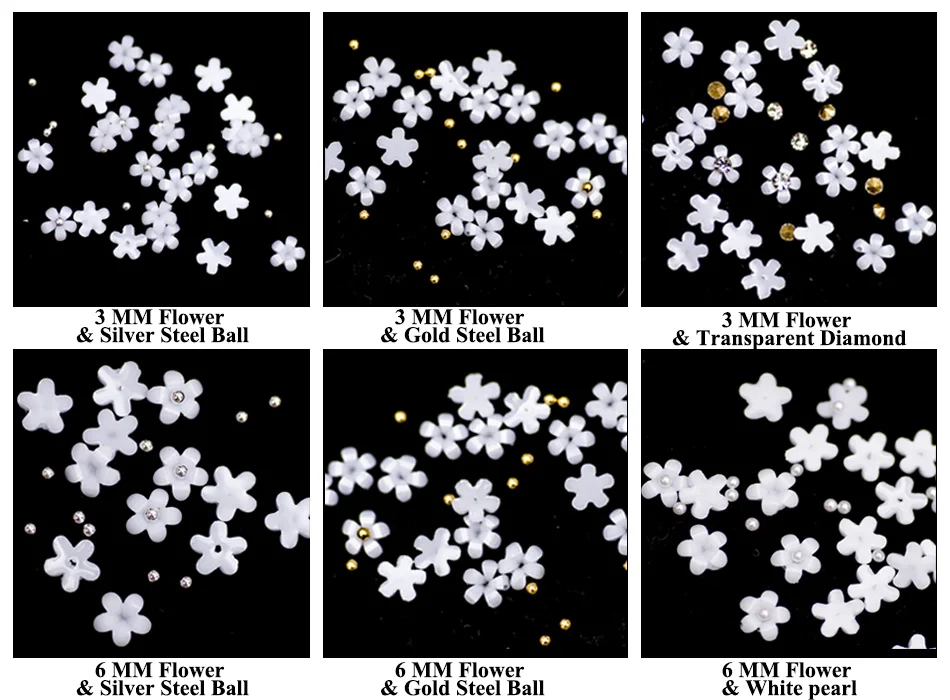 Hot Selling 6 Grids Macaron 3D Resin Five-petal Flowers Nail Art Deaoration Mixed Small Nail Ball/Crystal/Flamer Accessories Hot Selling 6 Grids Macaron 3D Resin Five-petal Flowers Nail Art Deaoration Mixed Small Nail Ball/Crystal/Flamer Accessories