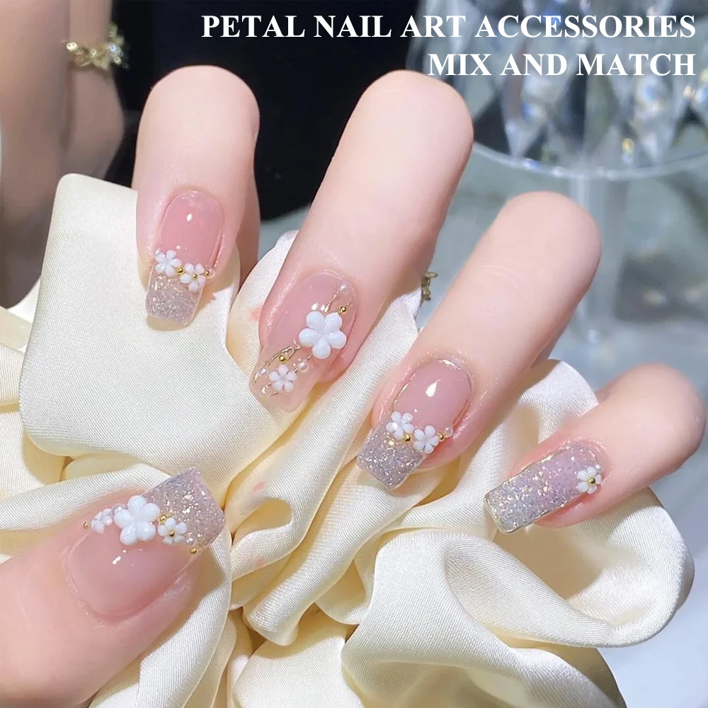 Hot Selling 6 Grids Macaron 3D Resin Five-petal Flowers Nail Art Deaoration Mixed Small Nail Ball/Crystal/Flamer Accessories Hot Selling 6 Grids Macaron 3D Resin Five-petal Flowers Nail Art Deaoration Mixed Small Nail Ball/Crystal/Flamer Accessories