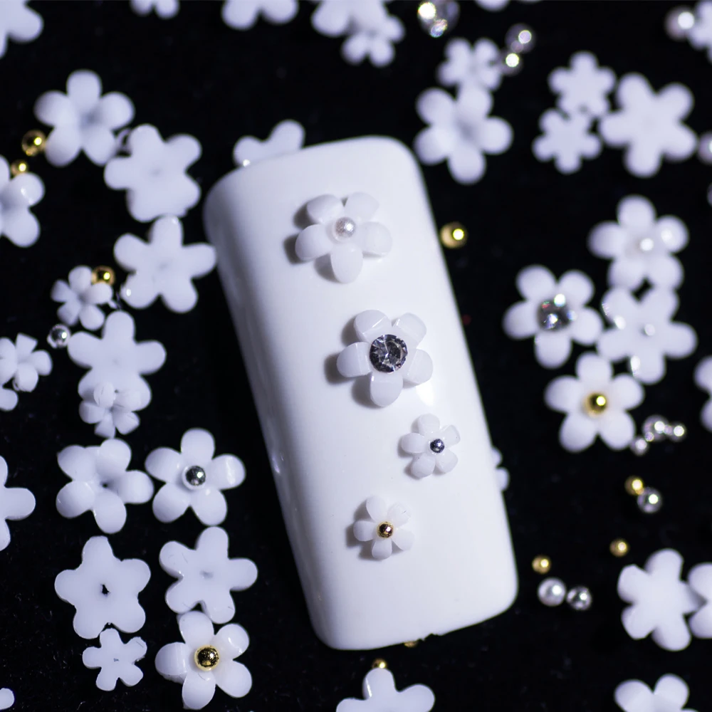 Hot Selling 6 Grids Macaron 3D Resin Five-petal Flowers Nail Art Deaoration Mixed Small Nail Ball/Crystal/Flamer Accessories Hot Selling 6 Grids Macaron 3D Resin Five-petal Flowers Nail Art Deaoration Mixed Small Nail Ball/Crystal/Flamer Accessories