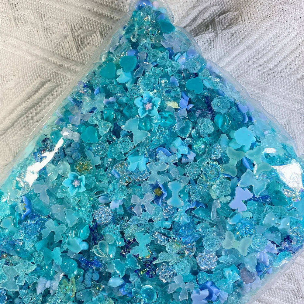 Alternative view of 50Pcs Random Mix Shapes Resin Nail Charms Jewelry 3D Bow Flower Nail Art Decorations Parts Manicure Supplies Kawaii Accessories