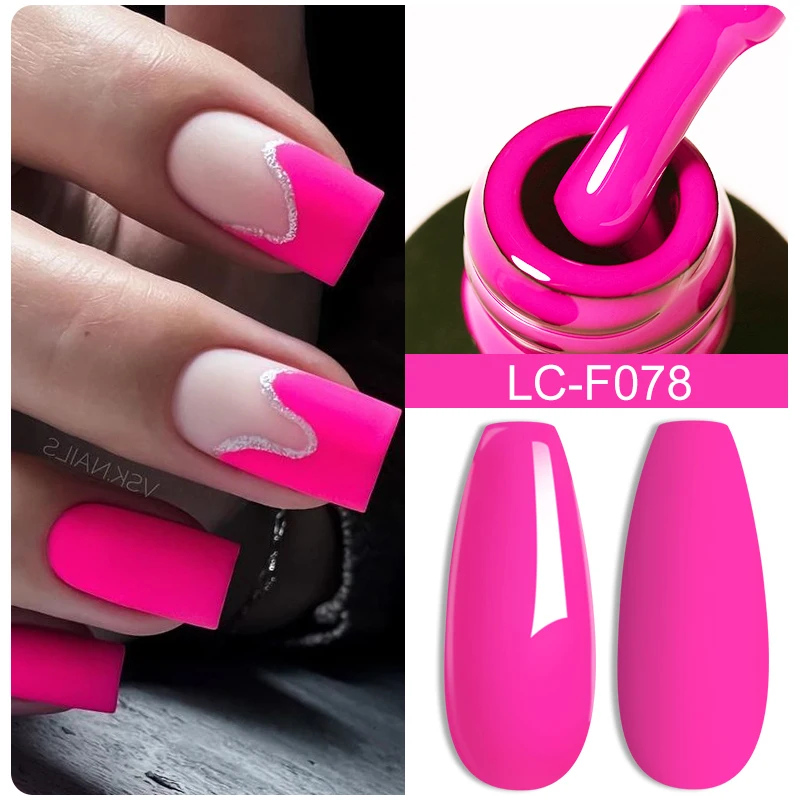 Alternative view of LILYCUTE Fluorescence Color Gel Nail Polish Summer Neon Purple Red Semi Permanent For Manicure Nail Art Matte Top Coat Varnish
