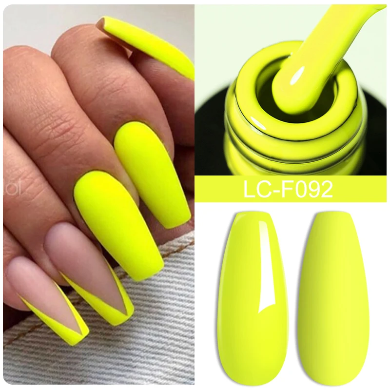LILYCUTE Fluorescence Color Gel Nail Polish Summer Neon Purple Red Semi Permanent For Manicure Nail Art Matte Top Coat Varnish