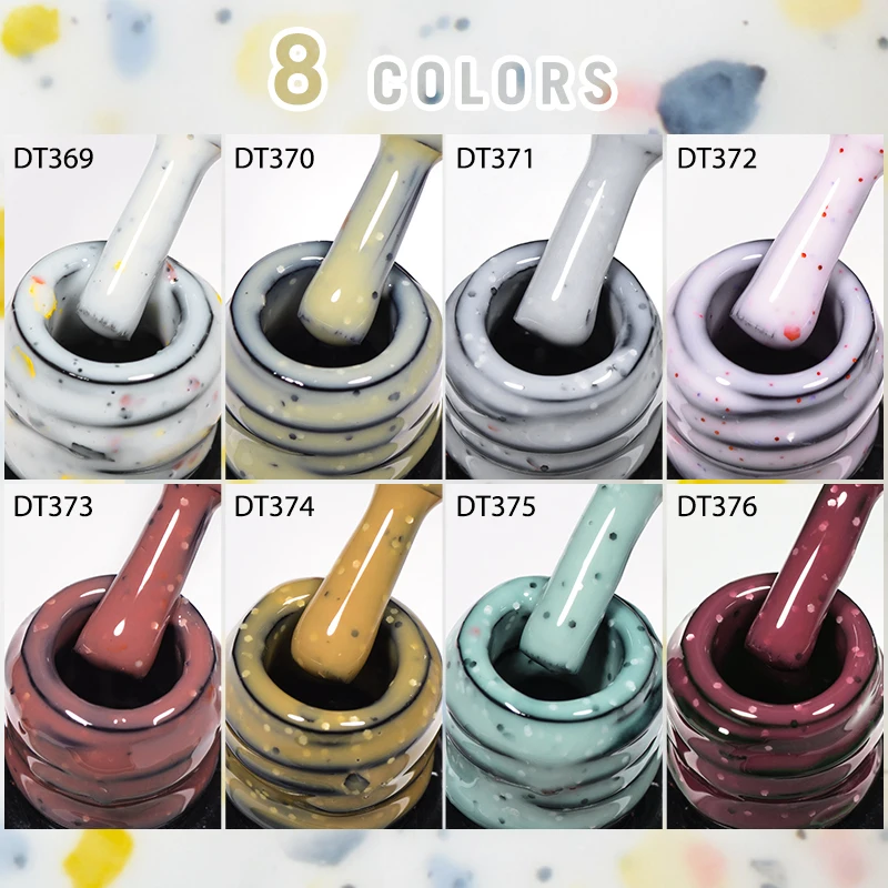 MEET ACROSS 7ml Light Blue Snowfalke Cream Gel Nail Polish Glitter Sequins Nail Art Varnish Nail Supplies Semi Permanant UV Gel