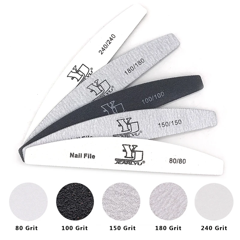 Alternative view of 5Pcs/Lot Nail File Mix Color Limas 80/100/150/180/240 Grit Professional Sandpaper Cuticle Remover Buffer Files Manicure Tool Set