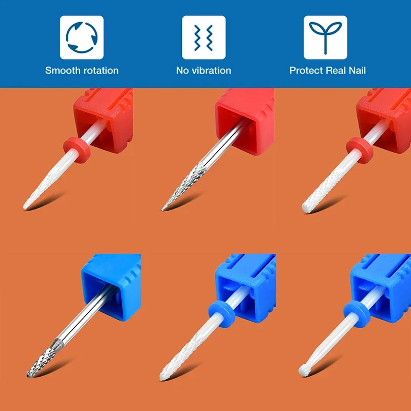 Alternative view of 67 Types Carbide Milling Cutter Ceramic Nail Drill Bit For Electric Manicure Drills Manicure Gel Polish Remover Nail Art Tools