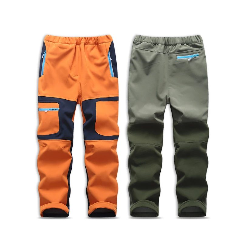 Alternative view of Fashion Brand Waterproof Boy Girl kids Pants Warm Trousers Sporty Climbing leggings Children Patchwork Soft Shell Outfits autumn