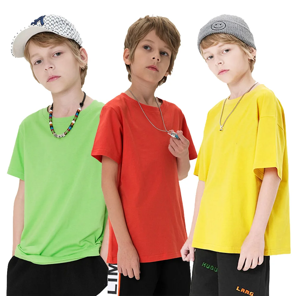 Basic White Black T Shirt for Boys Girls Toddler 1 to 2 3 4 5 6 7 8 9 10 11 12 Years 100% Cotton Soft Kids Tshirt Summer Clothes