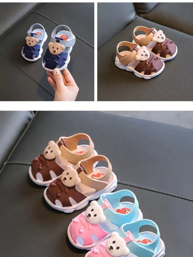 2024 Summer Baby Boys Girls Sandals Children Beach Sandals Cartoon Infant Toddler Shoes Comfortable Soft Sole Kids Student Shoes