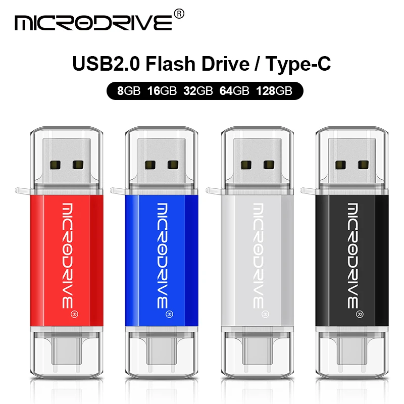Alternative view of Type C USB Flash Drive OTG 2 IN 1 USB 2.0 Micro USB Pen Drive 128GB 64GB 32GB 16GB 8GB 4GB Pendrive Flash Drive