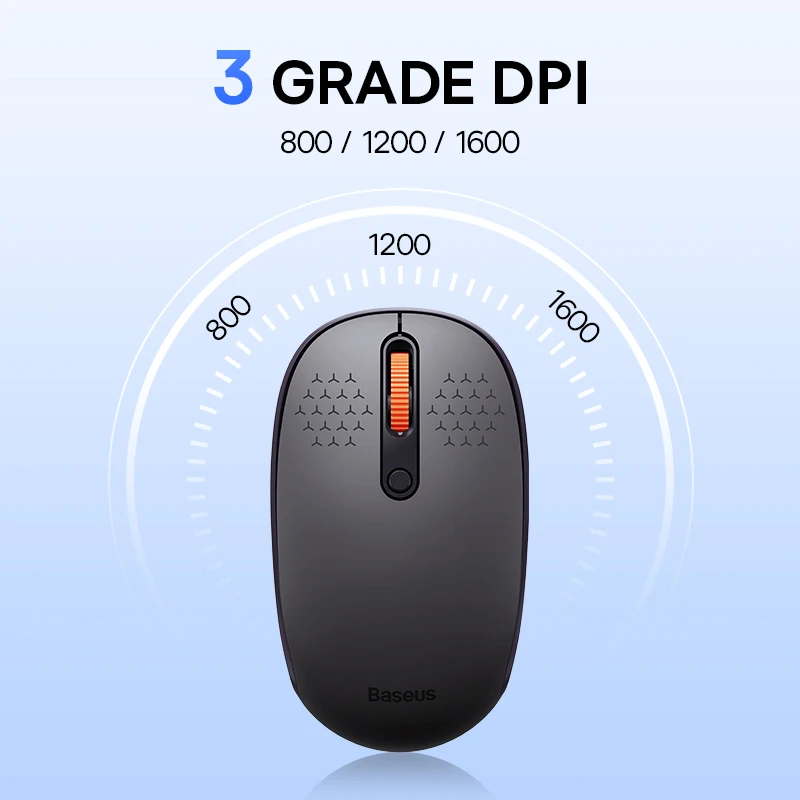 Alternative view of Baseus Mouse Bluetooth Wireless Computer 1600DPI Silent Mouse with 2.4GHz USB Nano Receiver  for PC MacBook Tablet Laptop