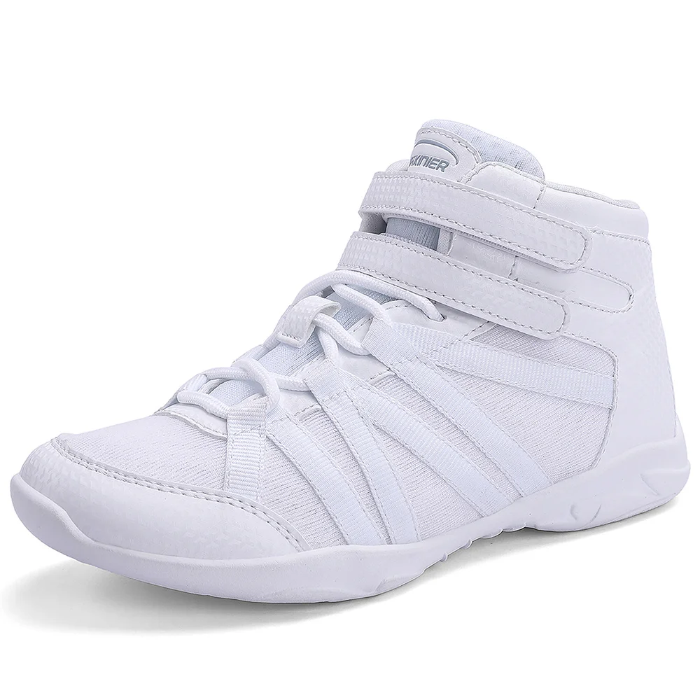 Alternative view of BAXINIER Girls White High Top Cheerleading Shoes Lightweight Youth Cheer Competition Sneakers Training Dance Tennis Shoes