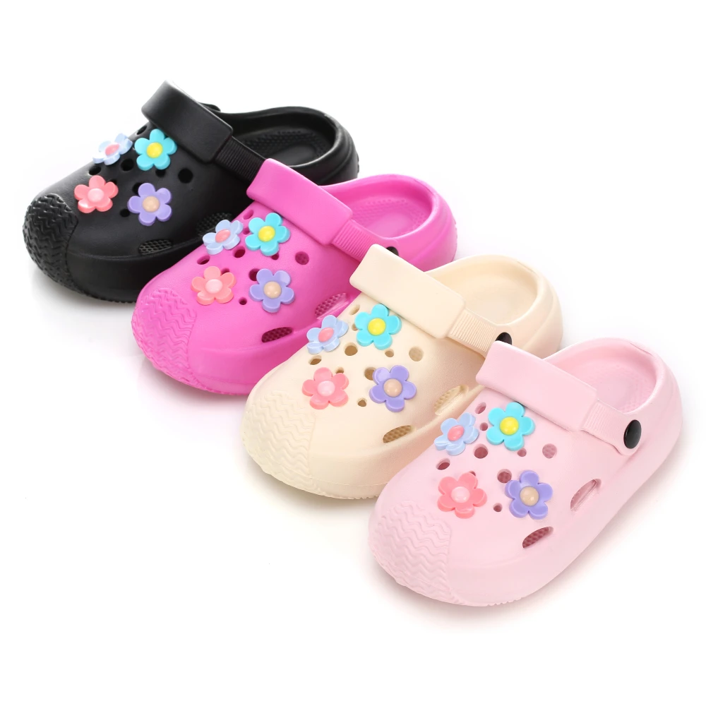 Alternative view of Summer Kids Home Slippers Children's Shoes Slippers Soft Anti-Skid Flower DIY Hole Shoes for Boys Girls Beach Shoes