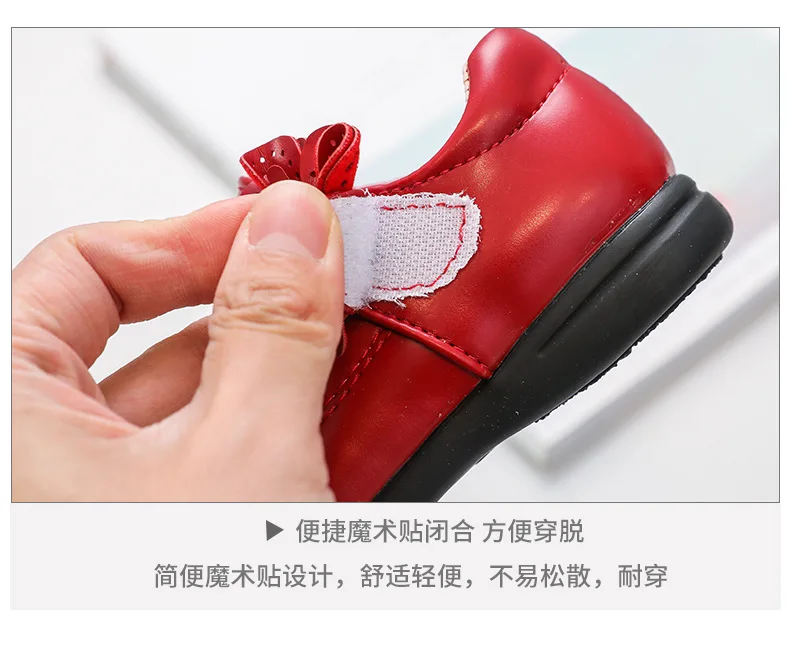 Girls Black Leather Shoes for School Party Flowers Floral Flats for Medium Big Kids Children's Princess Sweet Mary Janes Fashion