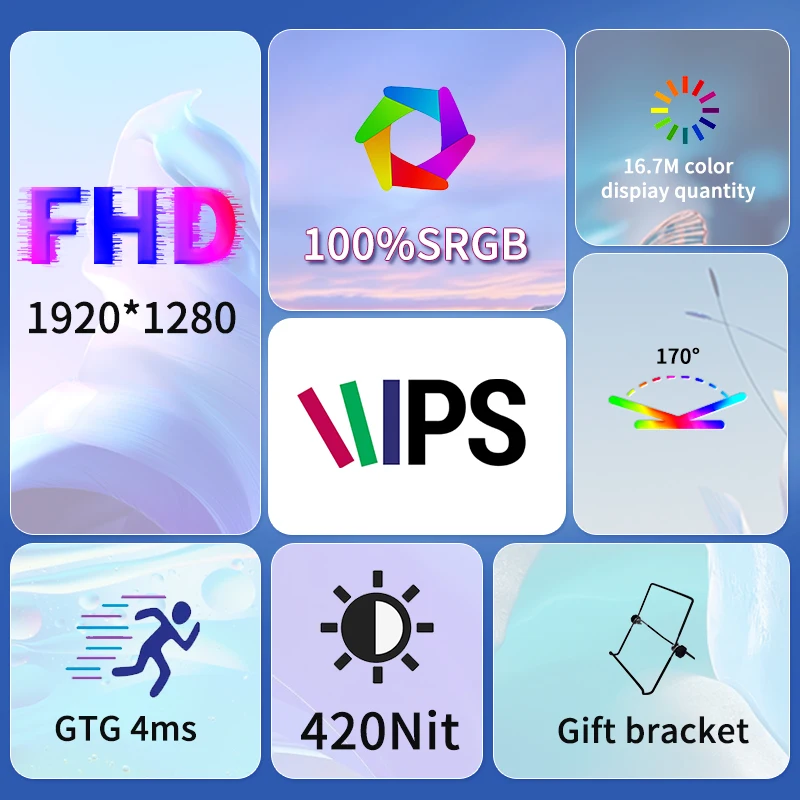 Alternative view of 420Cd/m ² 10.5 inch Portable Monitor IPS FHD 1280P 100%SRGB Game Screen Laptop Mac Xbox PS4/5 Switch Display