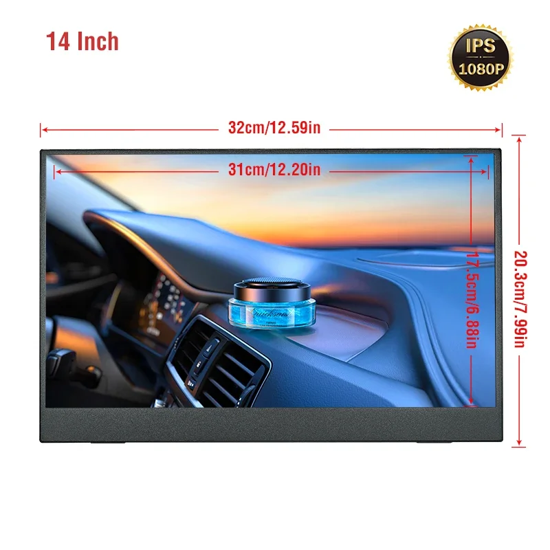 Anmite 14-Inch Portable Monitor Touchscreen1080P HDR 16:9 Low Blue Light For XBox PS4 / 5 Switch Cell Phone PC Loptop Extension