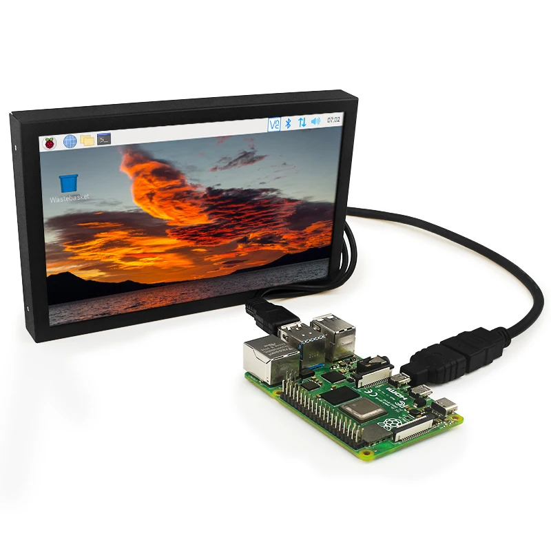 7 Inch Portable Monitor 1024x600 IPS LCD HDMI-compatible VGA AV Input DC Type C Power  Screen for PC Laptop Camera TV Box DVD